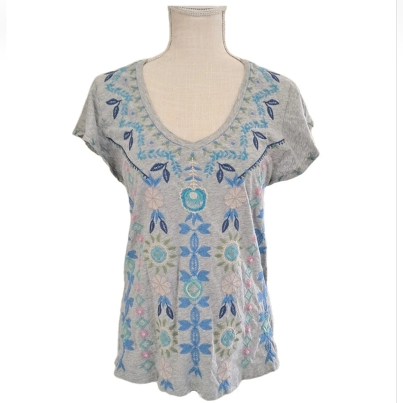 Johnny Was Oriel flutter sleeve tee Shirt Size small - Picture 1 of 9